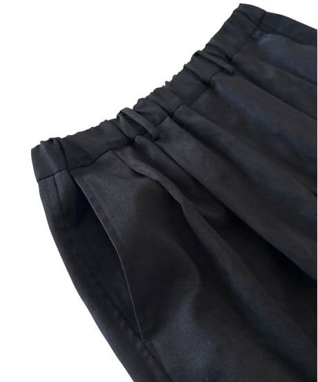 YOKO SAKAMOTO / DOUBLE PLEATED WIDE EASY PANTS brushed gabardine -BLACK-