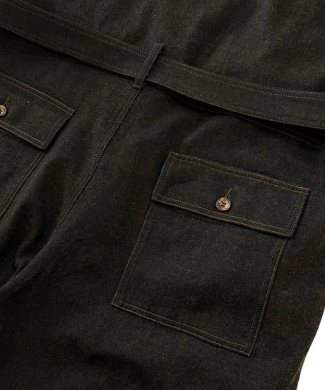 Nomàt / JUMP SUIT c/w denim -DARK BROWN-