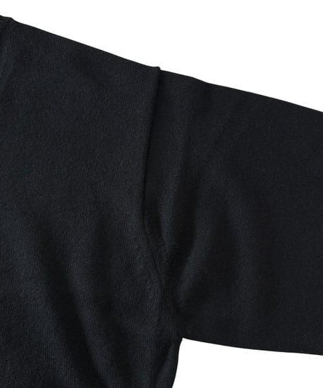 YOKO SAKAMOTO / CREW NECK KNIT super fine wool -BLACK-