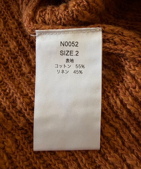 nakedgauge / COTTON LINEN LOOSE FIT SWEATER -BROWN-