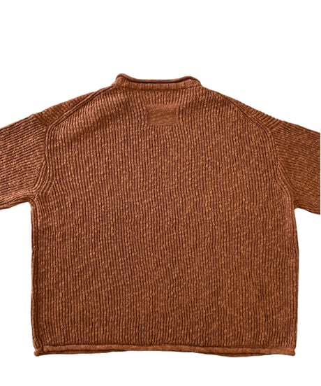 nakedgauge / COTTON LINEN LOOSE FIT SWEATER -BROWN-