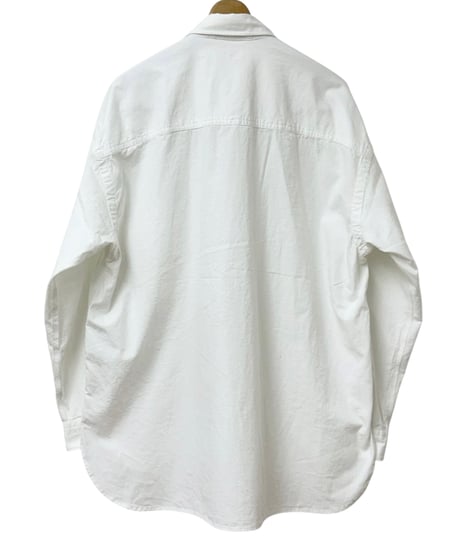 SANMONT / Cotton Chambray Work Shirt - WHITE -