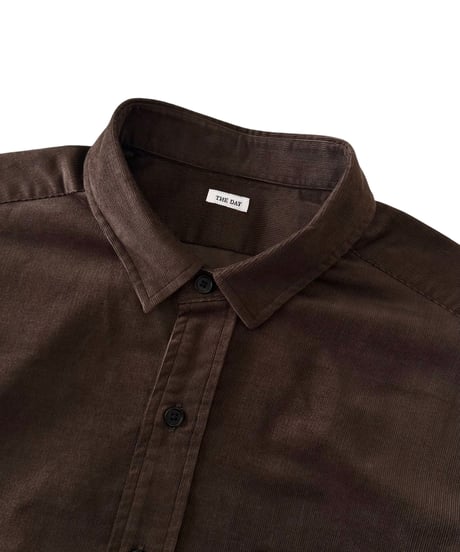 THE DAY / ORGANIC COTTON CORDUROY SHIRT -BROWN-