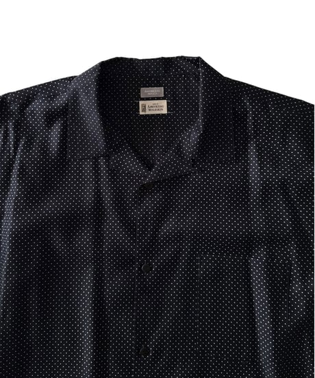AMOSKEAG / OPEN COLLAR SHIRT -NAVY DOT-