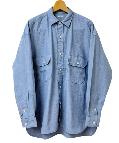 SANMONT / Cotton Chambray Work Shirt - BLUE -