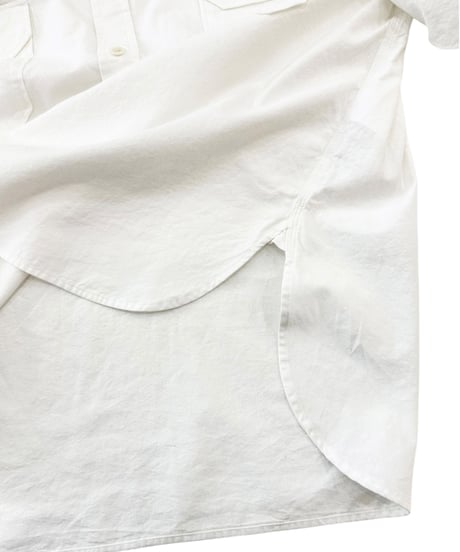 SANMONT / Cotton Chambray Work Shirt - WHITE -