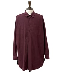 YOKO SAKAMOTO / PULLOVER SHIRT mix high count typewriter -BURGUNDY-