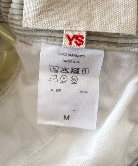 YOKO SAKAMOTO / DOUBLE PLEATED WIDE EASY PANTS corduroy -IVORY-