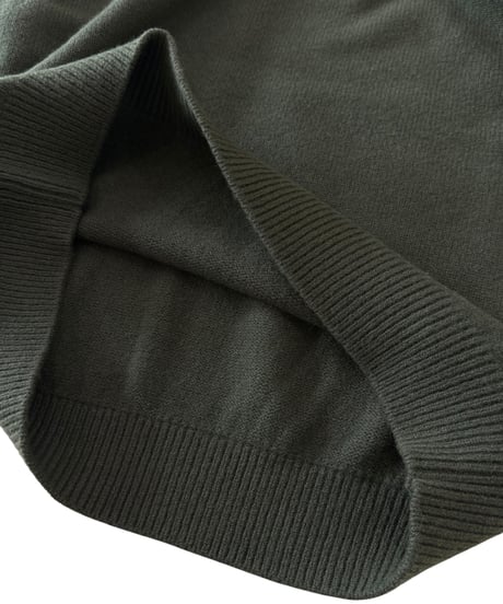 YOKO SAKAMOTO / RAGLAN CREW NECK KNIT wool×cashimere×silk -OLIVE-