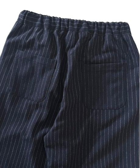 Urig / STRIPE WIDE EASY PANTS -NAVY STRIPE-