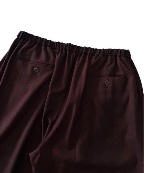 YOKO SAKAMOTO / RELAX EASY PANTS wool gabardine -BLACK×BROWN-