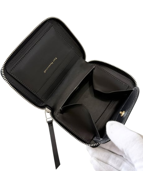Post Production / MID WALLET vachetta -BLACK-