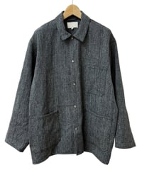 YOKO SAKAMOTO /  WORK SHIRT max high count hemp -BLACK×BEIGE-
