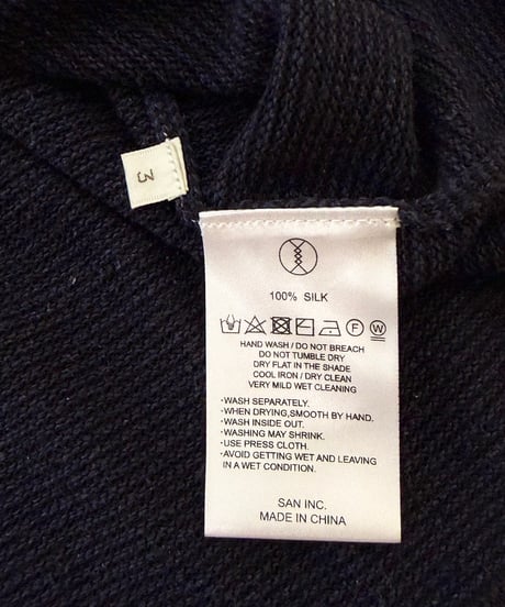 SANMONT / Silk Noir Knit L/S Crew Neck - Dark Navy -