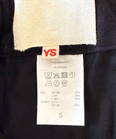 YOKO SAKAMOTO / BAGGY EASY PANTS brushed flannel -BLACK-