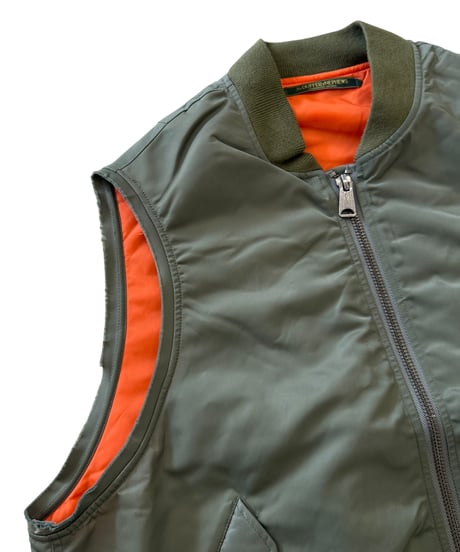 The DUFFER N NEPHEWS / CUT OFF FLIGHT VEST -SAGE GREEN-