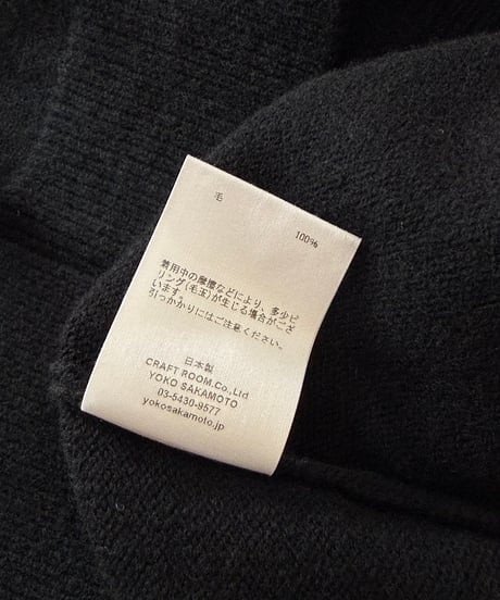 YOKO SAKAMOTO / CREW NECK KNIT super fine wool -BLACK-