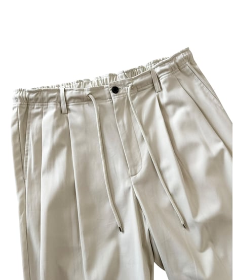 MARKAWARE / Organic Cotton Survival Cloth® / Double Pleated Easy Trousers -Ivory-