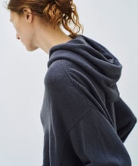 SANMONT / シルクノイル ニットフーディー - Dark Navy -