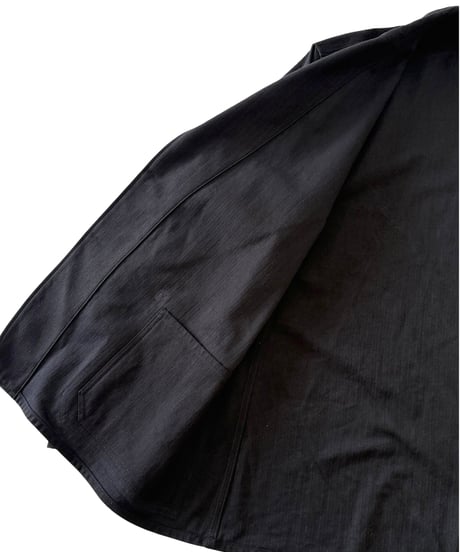 YOKO SAKAMOTO / WORK SUIT JACKET herringbone -BLACK-
