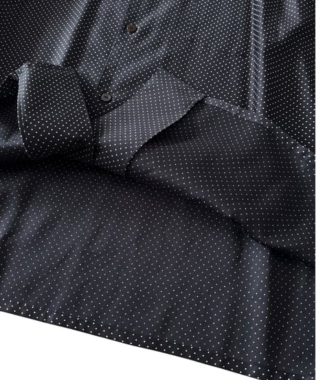 AMOSKEAG / OPEN COLLAR SHIRT -NAVY DOT-