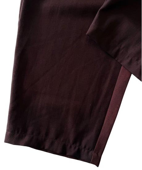 YOKO SAKAMOTO / RELAX EASY PANTS wool gabardine -BLACK×BROWN-