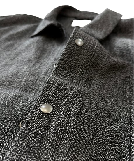 YOKO SAKAMOTO /  WORK SHIRT max high count hemp -BLACK×BEIGE-