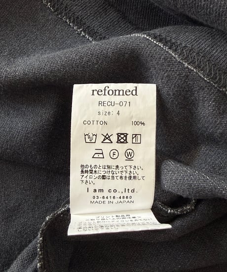 【26AW】 refomed / "MIXER" LONG SLEEVE TEE -CHARCOAL-