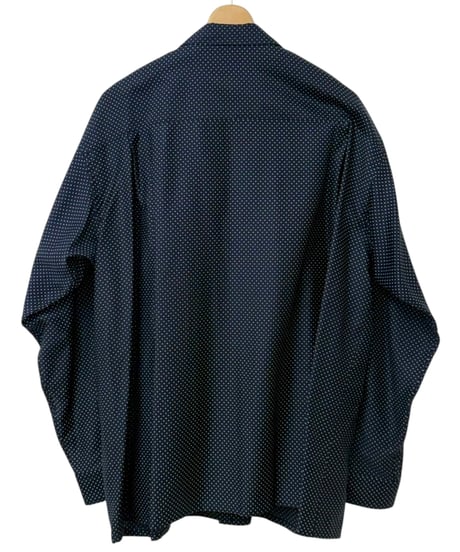AMOSKEAG / OPEN COLLAR SHIRT -NAVY DOT-