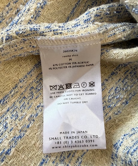SHINYAKOZUKA / ROOMY SHIRT (ISSUE#9) -BLUE WITH CANVAS-