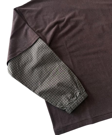 【26AW】 refomed / FRESH MAN LAYERED TEE “CHECK” - BROWN-