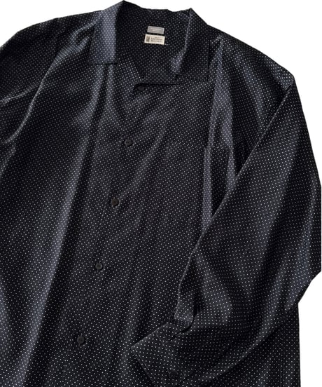AMOSKEAG / OPEN COLLAR SHIRT -NAVY DOT-