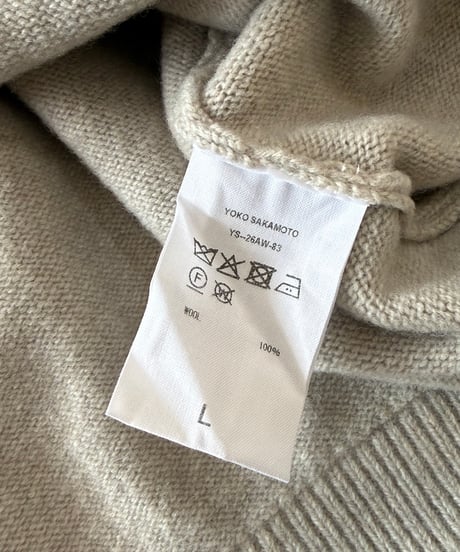 YOKO SAKAMOTO / CREW NECK KNIT super fine wool -ECRU-