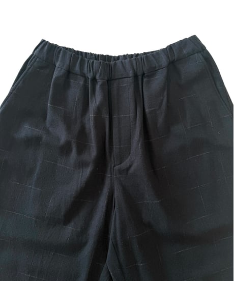 YOKO SAKAMOTO / BAGGY EASY PANTS brushed flannel -BLACK-