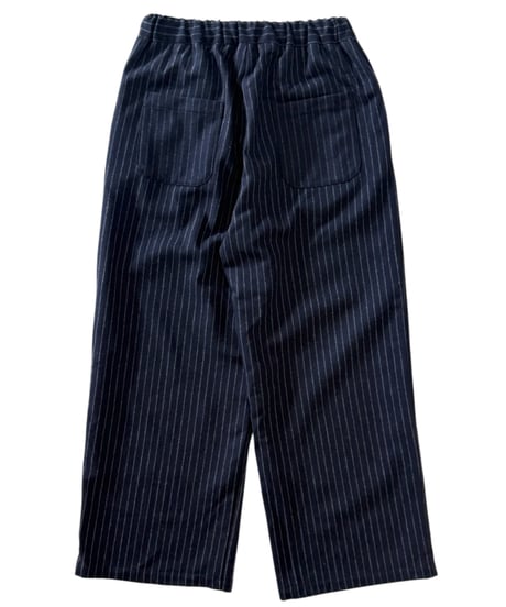 Urig / STRIPE WIDE EASY PANTS -NAVY STRIPE-