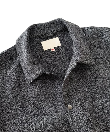 YOKO SAKAMOTO /  WORK SHIRT max high count hemp -BLACK×BEIGE-