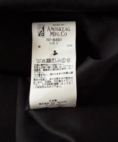 AMOSKEAG / OPEN COLLAR SHIRT -BLACK-