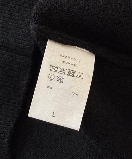 YOKO SAKAMOTO / CREW NECK KNIT super fine wool -BLACK-