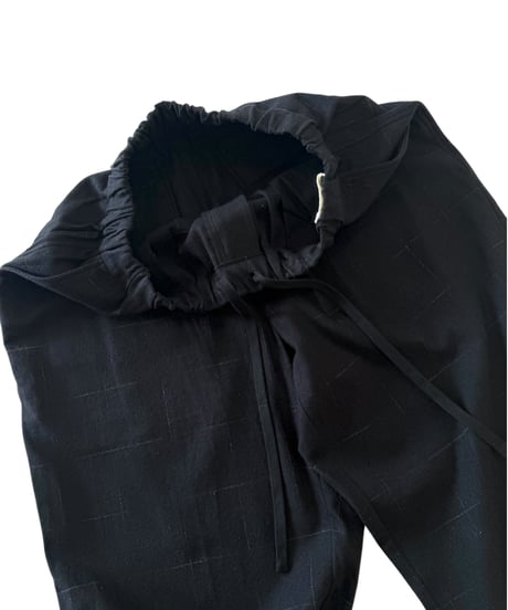 YOKO SAKAMOTO / BAGGY EASY PANTS brushed flannel -BLACK-