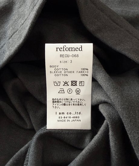 【26AW】 refomed / FRESH MAN LAYERED TEE “CHECK” -CHARCOAL-