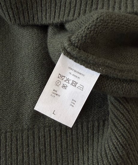 YOKO SAKAMOTO / RAGLAN CREW NECK KNIT wool×cashimere×silk -OLIVE-