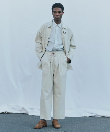 MARKAWARE / Organic Cotton Survival Cloth® / Double Pleated Easy Trousers -Ivory-