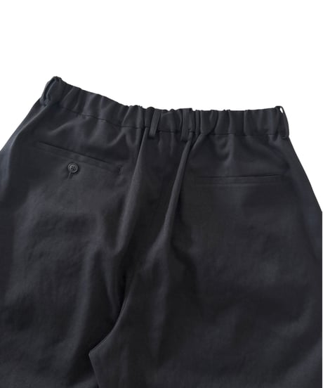 YOKO SAKAMOTO / DOUBLE PLEATED WIDE EASY PANTS brushed gabardine -BLACK-