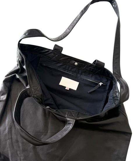 YOKO SAKAMOTO / RESEARCHER BAG LARGE full grain leather -BLACK-