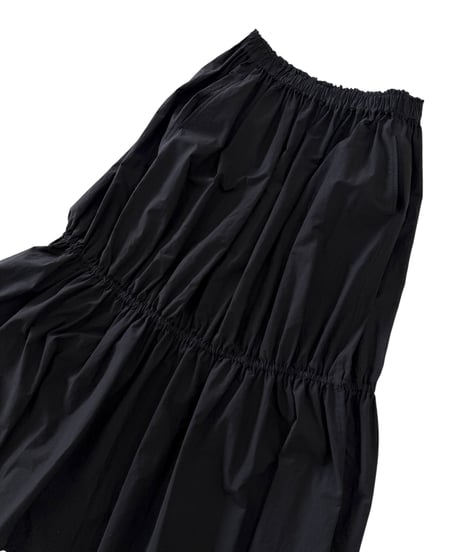 Nomàt / SHIRRING SKIRT -BLACK-