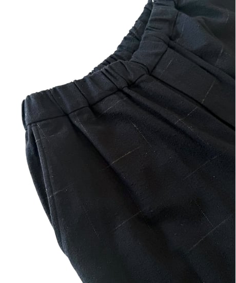 YOKO SAKAMOTO / BAGGY EASY PANTS brushed flannel -BLACK-