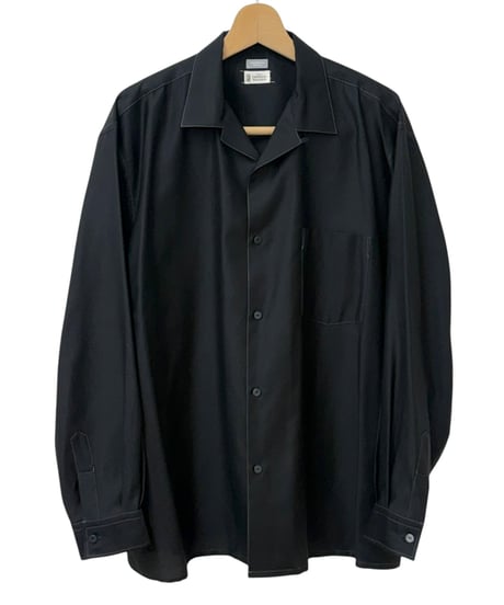 AMOSKEAG / OPEN COLLAR SHIRT -BLACK-