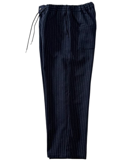 Urig / STRIPE WIDE EASY PANTS -NAVY STRIPE-