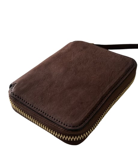 Post Production / MID WALLET horse nuback -VINTAGE BROWN-