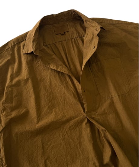 YOKO SAKAMOTO / PULLOVER SHIRT mix high count typewriter -AMBER-